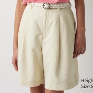 Uniqlo Linen-Blend Pleated Shorts NWOT